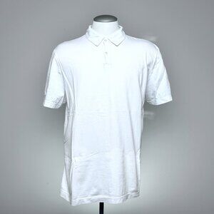 James Perse Sueded Jersey Polo XL (Size 4) White Supima Cotton USA